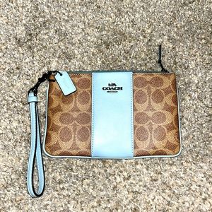 Coach Small Wristlet in Signature Canvas